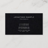 Premium Black Elegant Monogram Modern Simple Luxe Visitenkarte (Rückseite)