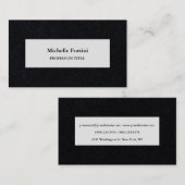 Premium Black Elegant Schlicht Minimalistisch Visitenkarte (Vorne/Hinten)