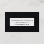Premium Black Elegant Schlicht Minimalistisch Visitenkarte (Rückseite)