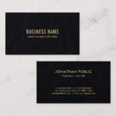 Premium Black Elegantes einfaches Design Moderner Visitenkarte (Vorne/Hinten)
