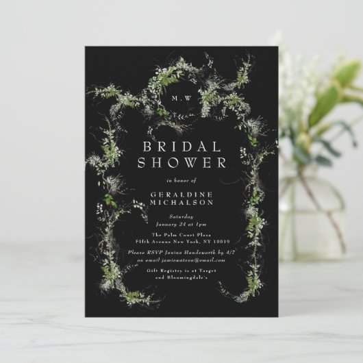 Premium Black Eucalyptus Monogram Brautparty (Stehend Vorderseite)