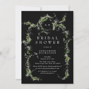 Premium Black Eucalyptus Monogram Brautparty
