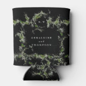Premium Black Eucalyptus Monogram Wedding Gift Dosenkühler (Rückseite)