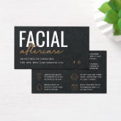 Premium Black Facial Aftercare Instructions Card (Schreibtisch)