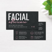 Premium Black Facial Aftercare Instructions Card (Schreibtisch)