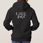 Premium Black Girl Boss | Weißer Text, ultramodern Hoodie (Rückseite)