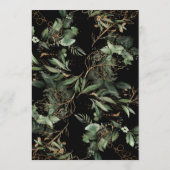 Premium Black Gold Botanical Eukalyptus Elegante Einladung (Rückseite)