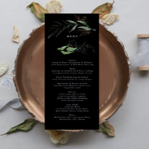 Premium Black Gold Botanical Eukalyptus Greenery Menükarte