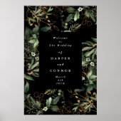 Premium Black Gold Botanical Eukalyptus Greenery Poster (Vorne)