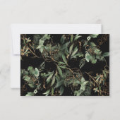Premium Black Gold Botanischer Eukalyptus Oval RSVP Karte (Rückseite)