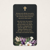 Premium Black Gold Floral Memorial Cards (Rückseite)