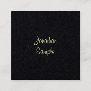 Premium Black Gold Hand Schrift Elegant Plain Quadratische Visitenkarte