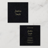Premium Black Gold Hand Script Schriftart Elegant  Quadratische Visitenkarte (Vorne/Hinten)