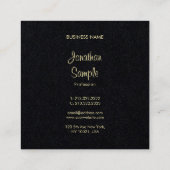 Premium Black Gold Hand Script Schriftart Elegant  Quadratische Visitenkarte (Rückseite)