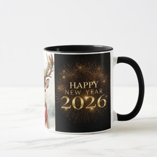 premium black gold happy new year coffee mug tasse (Rechts)
