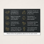 Premium Black & Gold Lip Filler Aftercare Card (Rückseite)