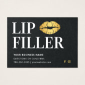 Premium Black & Gold Lip Filler Aftercare Card (Vorderseite)