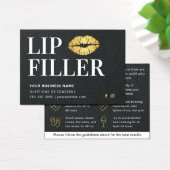 Premium Black & Gold Lip Filler Aftercare Card (Schreibtisch)