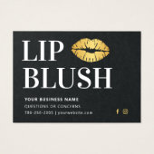 Premium Black & Gold Lippenblush Aftercare Card (Vorderseite)