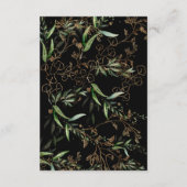 Premium Black Gold Monogram Eukalyptus Wedding RSVP Karte (Rückseite)