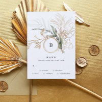 Premium Black Gold Monogram Eukalyptus Wedding