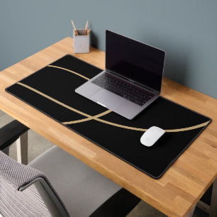 Premium Black Gold Tech Stil Schreibtischunterlage