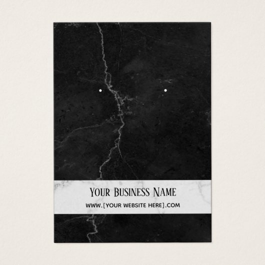 Premium Black Gray Marble Earring Display Cards (Vorderseite)