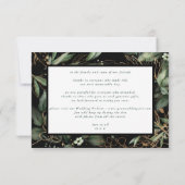 Premium Black Green Botanical Eukalyptus Foto Dankeskarte (Rückseite)