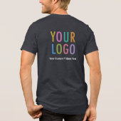 Premium Black Heather T - Shirt Custom Logo Unisex (Rückseite)