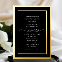 Premium Black Krawatte Calligraphy Gold Frame Wedd