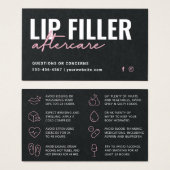 Premium Black Lip Filler Aftercare Advisor Card (Vorne & Hinten)