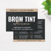 Premium Black Luxe Eyebrow Tint Aftercare Card (Schreibtisch)