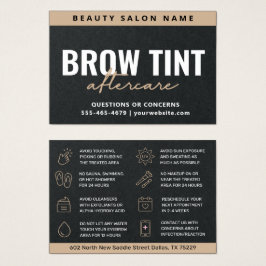 Premium Black Luxe Eyebrow Tint Aftercare Card