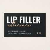 Premium Black Luxe Lip Filler Aftercare Card (Vorderseite)