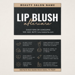 Premium Black Luxury Lip Blush AfterCare Card