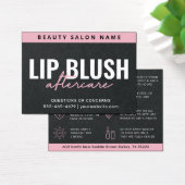 Premium Black Luxury Pink Lip Blush AfterCare Card (Schreibtisch)