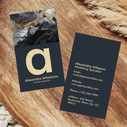 Premium Black Marble Branding Visitenkarte