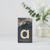 Premium Black Marble Branding Visitenkarte (Stehend Vorderseite)