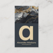 Premium Black Marble Branding Visitenkarte (Vorderseite)