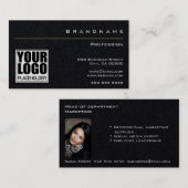 Premium Black mit Logo und Foto für Mitarbeiter Visitenkarte (Vorne/Hinten)