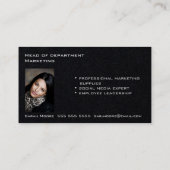 Premium Black mit Logo und Foto für Mitarbeiter Visitenkarte (Rückseite)