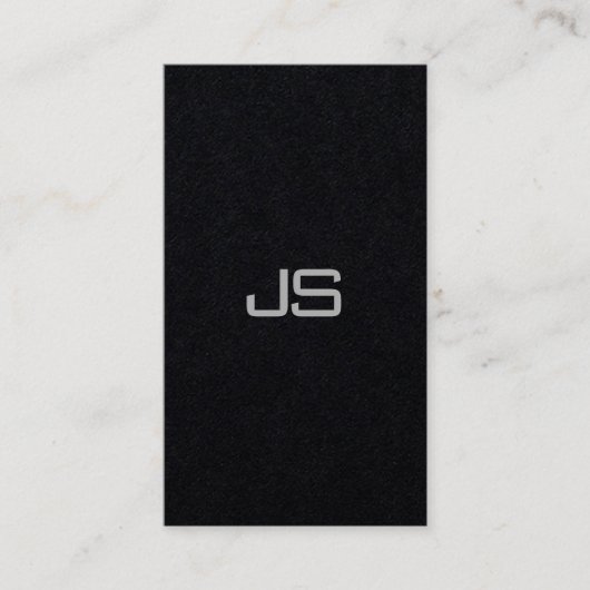 Premium Black Modern Monogram Vertikal hervorragen Visitenkarte (Vorderseite)