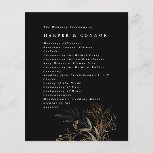 Premium Black Modern Onyx Abstrakt Eucalyptus (Rückseite)