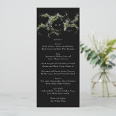 Premium Black Monogram | Eukalyptus Wreath Wedding Menükarte (Stehend Vorderseite)