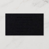 Premium Black Monogram Modern Luxury Business Card Visitenkarte (Rückseite)