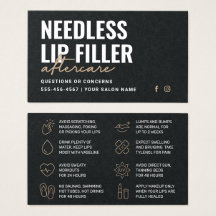 Premium Black Needles Lippen Filler Aftercare Card