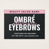 Premium Black Ombre Pulver Brows Aftercare Card (Vorderseite)