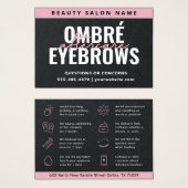 Premium Black Ombre Pulver Brows Aftercare Card (Vorne & Hinten)