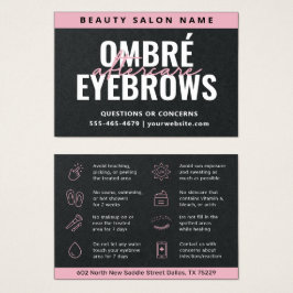 Premium Black Ombre Pulver Brows Aftercare Card
