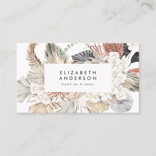 Premium Black Pampas Grass Floral Onyx Tuxedo Treuekarte (Vorderseite)